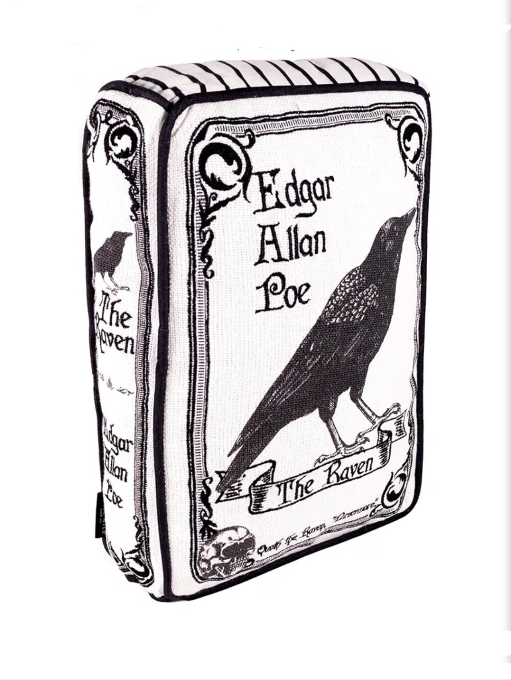 NIB Edgar Allen Poe The Raven Book Pillow Throw Literary Goth 14.5" X 10"